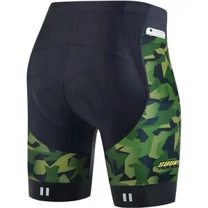NWT Souke Sports Men's Cycling Shorts 4D Padded Quick Dry Camouflage Green Large